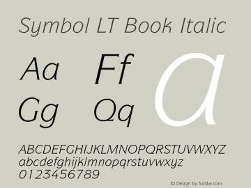Symbol LT Book Italic Version 6.1; 2002图片样张