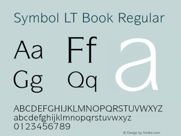 Symbol LT Book Regular Version 6.1; 2002图片样张