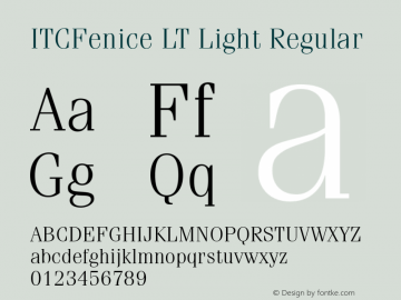 ITCFenice LT Light Regular Version 6.1; 2002图片样张