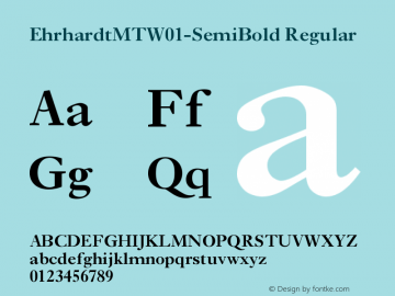 Ehrhardt MT W01 SemiBold Version 1.00 Font Sample