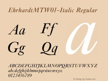 Ehrhardt MT W01 Italic Version 1.00图片样张