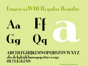 Engravia W01 Regular Version 1.00 Font Sample