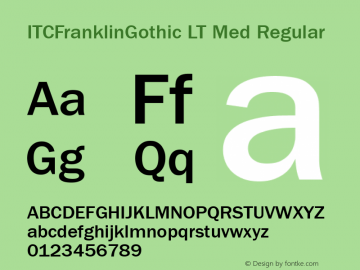 ITCFranklinGothic LT Med Regular Version 6.1; 2002图片样张