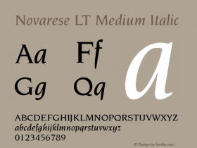 Novarese LT Medium Italic Version 6.1; 2002图片样张