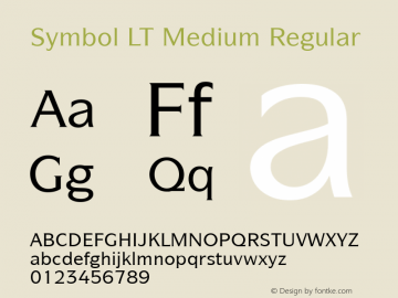 Symbol LT Medium Regular Version 6.1; 2002 Font Sample