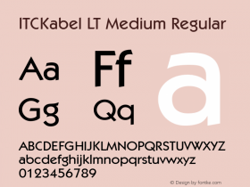 ITCKabel LT Medium Regular Version 6.1; 2002 Font Sample