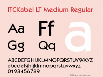 ITCKabel LT Medium Regular Version 6.1; 2002 Font Sample