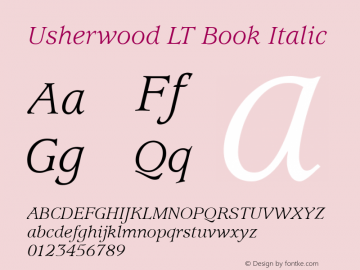 Usherwood LT Book Italic Version 6.1; 2002图片样张