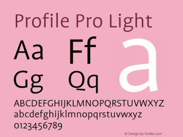 ProfilePro-Light Version 7.504; 2011; Build 1030 Font Sample