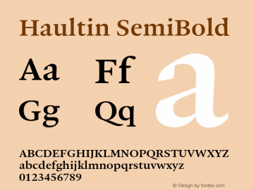 Haultin-SemiBold Version 1.004图片样张