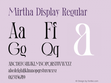 Mirtha Display Version 1.019;Fontself Maker 3.5.2 Font Sample