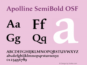 Apolline SemiBold OSF Version 001.000 Font Sample