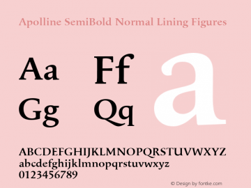 Apolline SmBd  Lining Figures Version 001.000图片样张