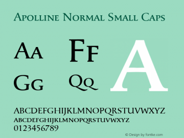 Apolline Normal Small Caps Version 001.000 Font Sample