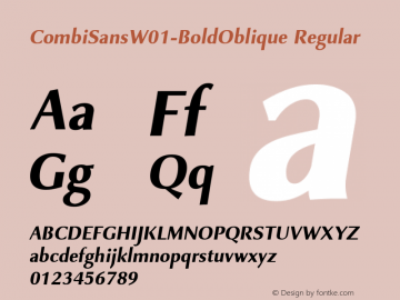 Combi Sans W01 Bold Oblique Version 1.00图片样张