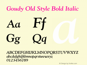 Goudy Old Style Bold Italic Version 1.3 (Hewlett-Packard)图片样张