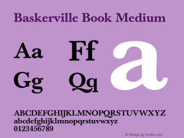 Baskerville Book Medium Version 1.001图片样张