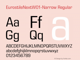 Eurostile Next W01 Narrow Version 1.00 Font Sample