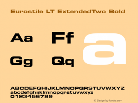 Eurostile LT ExtendedTwo Bold Version 6.1; 2002图片样张