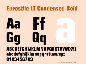 Eurostile LT Condensed Bold Version 6.1; 2002 Font Sample