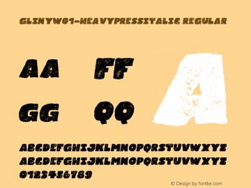 Gliny W01 Heavy Press Italic Version 1.00图片样张