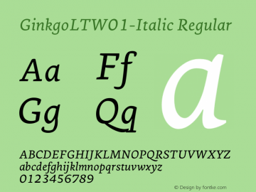 Ginkgo LT W01 Italic Version 2.02图片样张