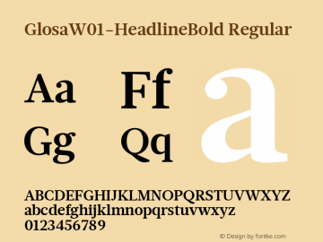 Glosa W01 Headline Bold Version 1.1 Font Sample