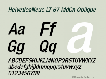 HelveticaNeue LT 67 MdCn Oblique Version 6.1; 2002图片样张