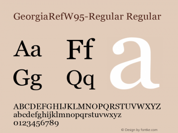 Georgia Ref W95 Regular Version 1.00 Font Sample