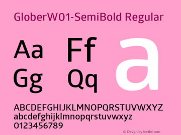 Glober W01 SemiBold Version 1.00图片样张