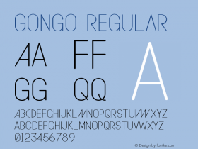 Gongo W05 Gongo Version 1.00 Font Sample