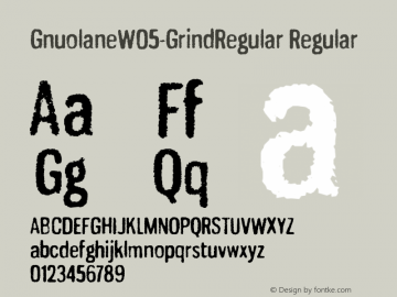 Gnuolane W05 Grind Regular Version 1.00 Font Sample