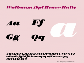 Walbaum 18pt Heavy Italic Version 1.01, build 5, s3图片样张