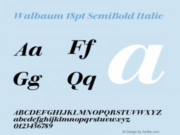 Walbaum 18pt SemiBold Italic Version 1.01, build 5, s3图片样张
