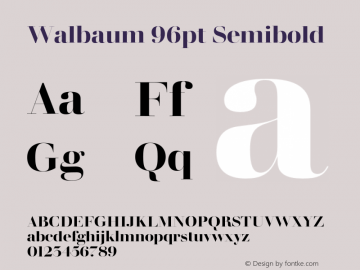 Walbaum 96pt Semibold Version 1.00, build 15, s3 Font Sample