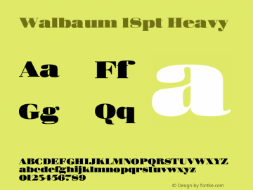 Walbaum 18pt Heavy Version 1.00, build 15, s3 Font Sample