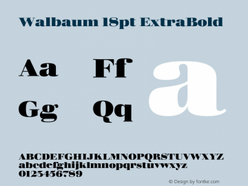 Walbaum 18pt ExtraBold Version 1.00, build 15, s3 Font Sample