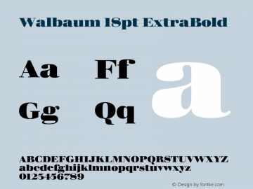 Walbaum 18pt ExtraBold Version 1.00, build 15, s3图片样张