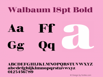 Walbaum 18pt Bold Version 1.00, build 15, s3 Font Sample