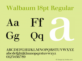 Walbaum 18pt Regular Version 1.00, build 15, s3图片样张