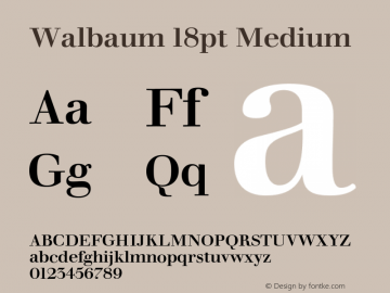 Walbaum 18pt Medium Version 1.00, build 15, s3 Font Sample