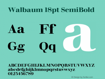Walbaum 18pt SemiBold Version 1.00, build 15, s3 Font Sample