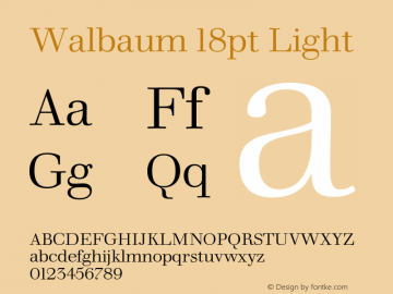 Walbaum 18pt Light Version 1.00, build 15, s3 Font Sample