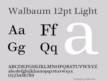 Walbaum 12pt Light Version 1.00, build 14, s3 Font Sample