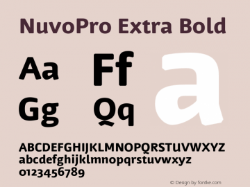 NuvoPro-ExtraBold Version 7.504 Font Sample