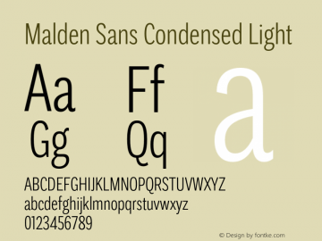 Malden Sans Cond Light Version 1.00, build 13, s3图片样张