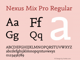 Nexus Mix Pro Version 7.600, build 1027, FoPs, FL 5.04 Font Sample