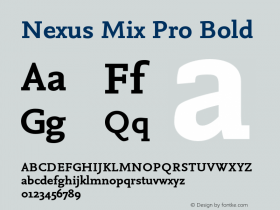 Nexus Mix Pro Bold Version 7.600, build 1027, FoPs, FL 5.04 Font Sample