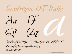 FontesqueOT-Italic Version 7.504; 2010; Build 1002图片样张