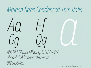 Malden Sans Cond Thin It Version 1.00, build 13, s3图片样张